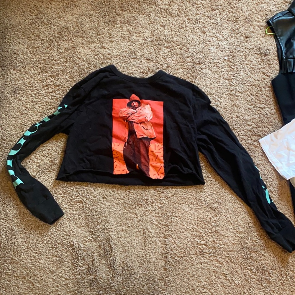 Notorious B.I.G. Long sleeve crop-top